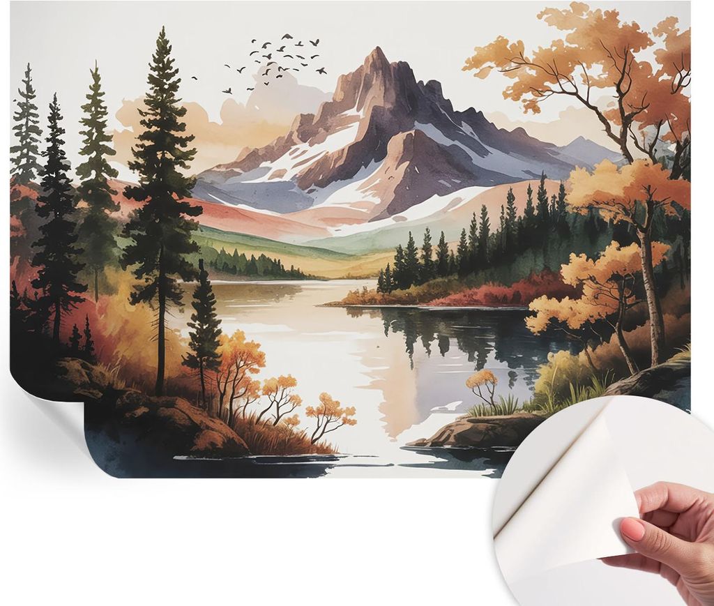 Selbstklebende Wandtapete - Dekorative Tapete für Wohnzimmer - Klebefolie für Wandbilder - Tapetenfolie für Wanddekoration - 208x146 cm - Berghe...