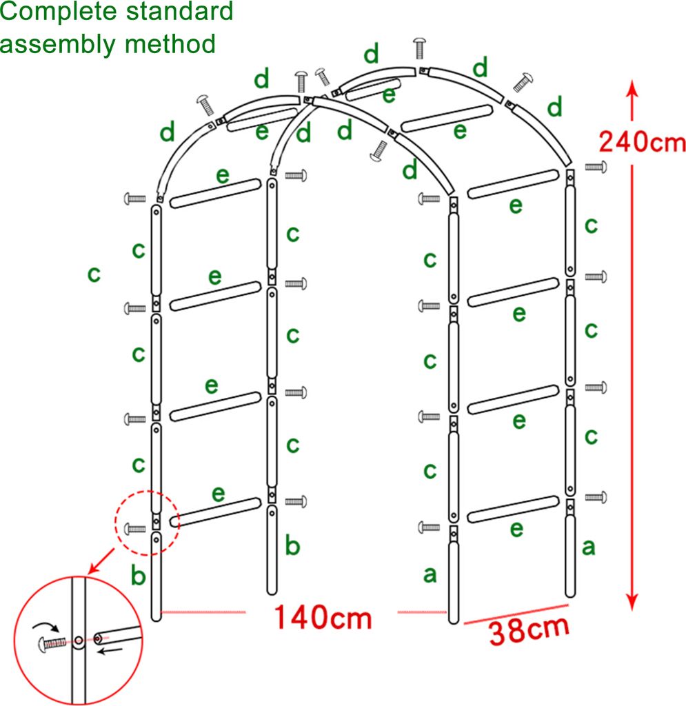 Speed rose arch 240x140x38cm kovová pergola pro šplhání / Obrázek produktu 5