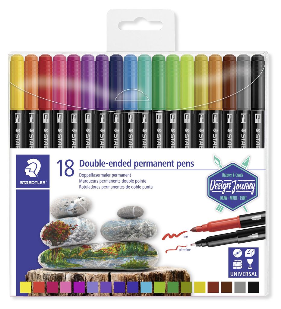 STAEDTLER 3187 Doppelfasermaler permanent Etui mit 18 Produktbild 