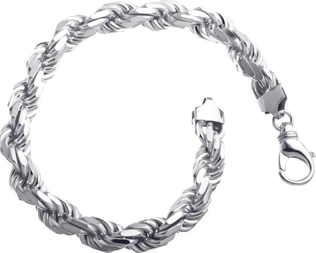 SILBERKETTEN STORE Kordelkette Armband 8mm - 925 Silber, Länge wählbar von 17-25cm - 22cm