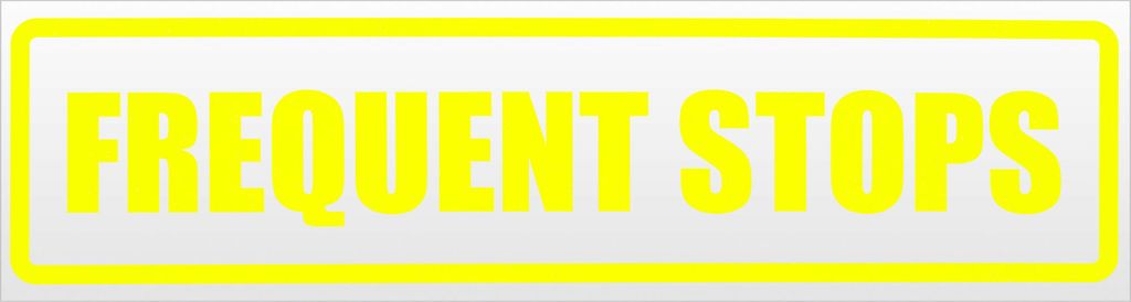 Kiwistar Frequent Stops Magnetschild Schild magnetisch - 60cm Neongelb - Magnetfolie für Auto PKW Kfz