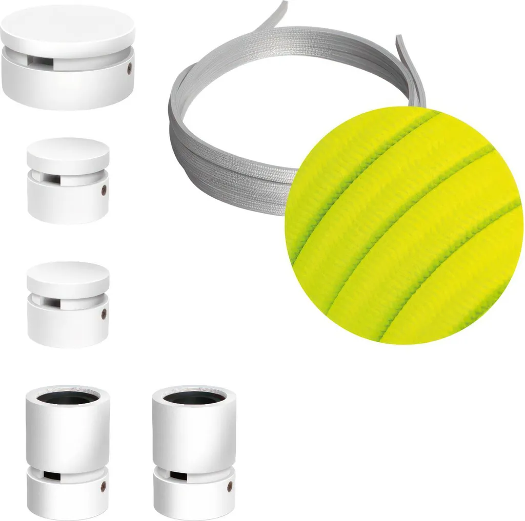 Sistema Filé Wiggle Kit - con cavo di 3 m per catenaria e 5 componenti in legno verniciato bianco per interni
