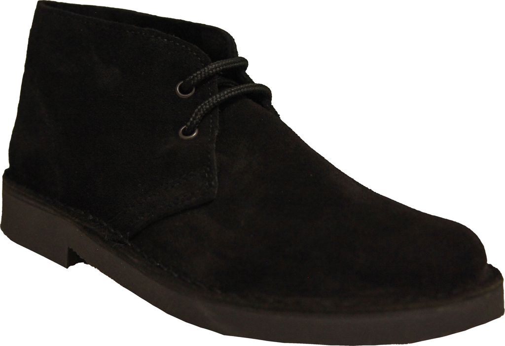 Roamers Herren Desert-Boots / Schnürschuhe / Halbschuhe, Wildleder DF111 (37 EU) (Schwarz)