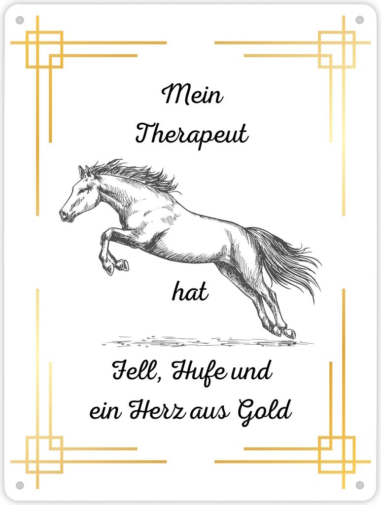 Pferd Metallschild XL in 21x28 cm ein dekoratives Blechschild für Tierliebhaber