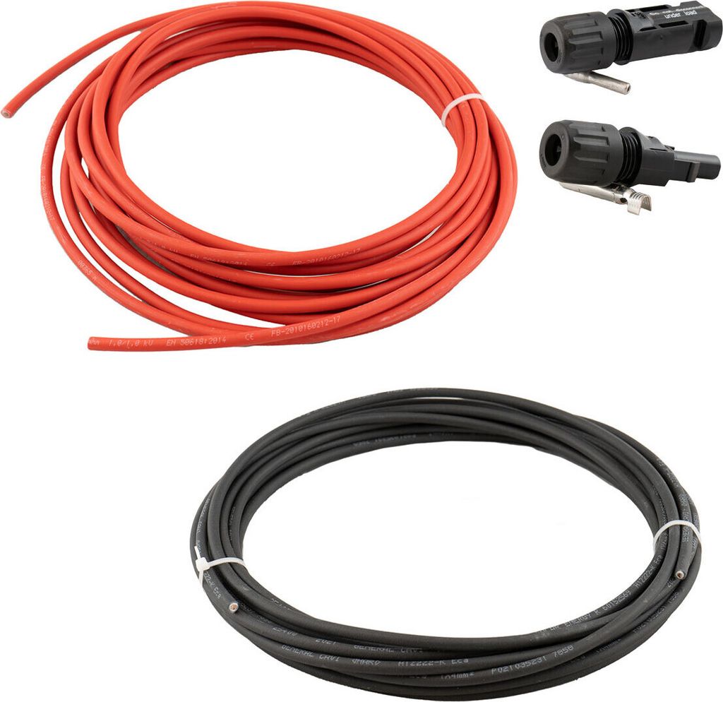 100m Solarkabel mit 2x Kupplungsstecker 2x Kupplungsbuchse