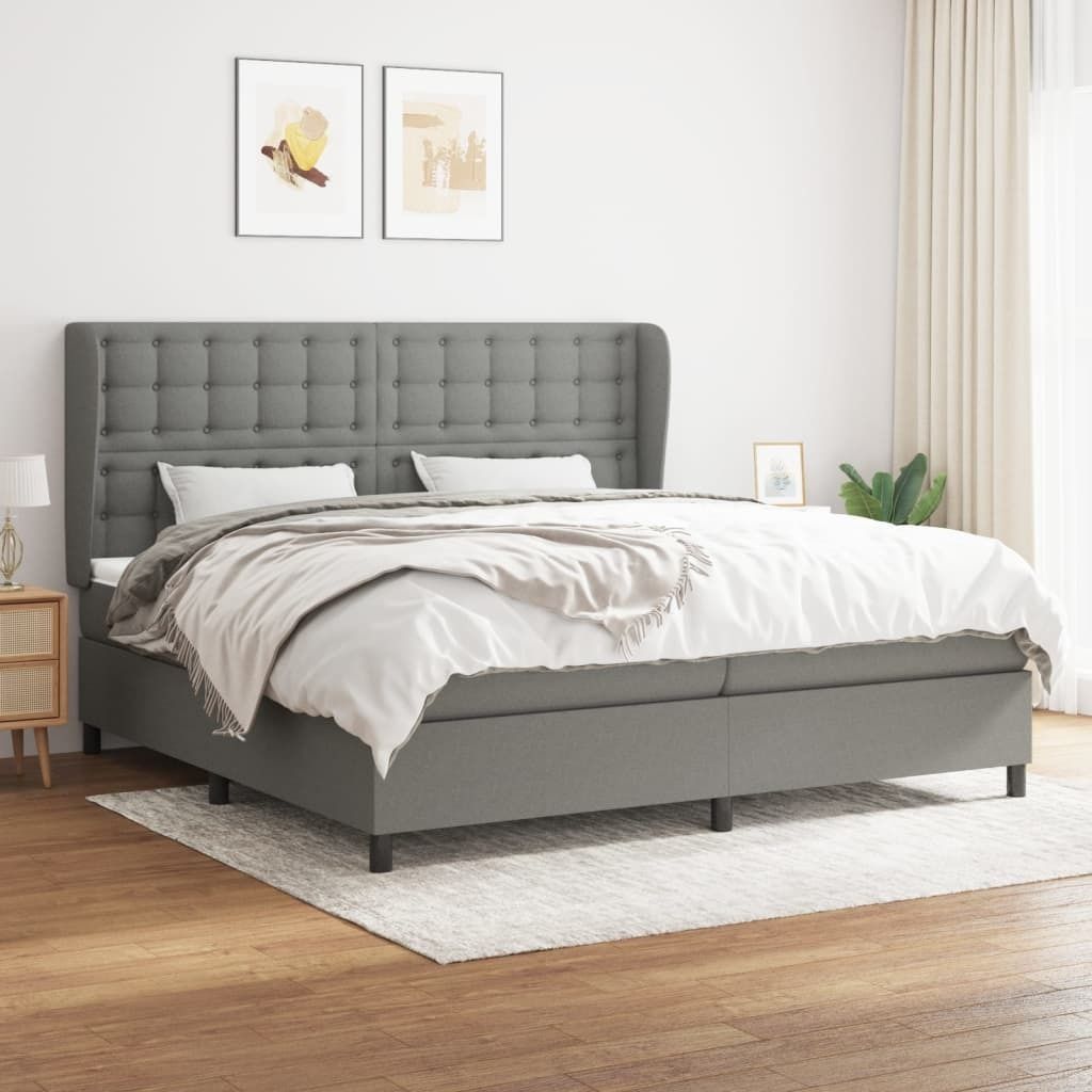Maison Exclusive - Boxspringbett mit Matratze Dunkelgrau 200x200 cm Stoff