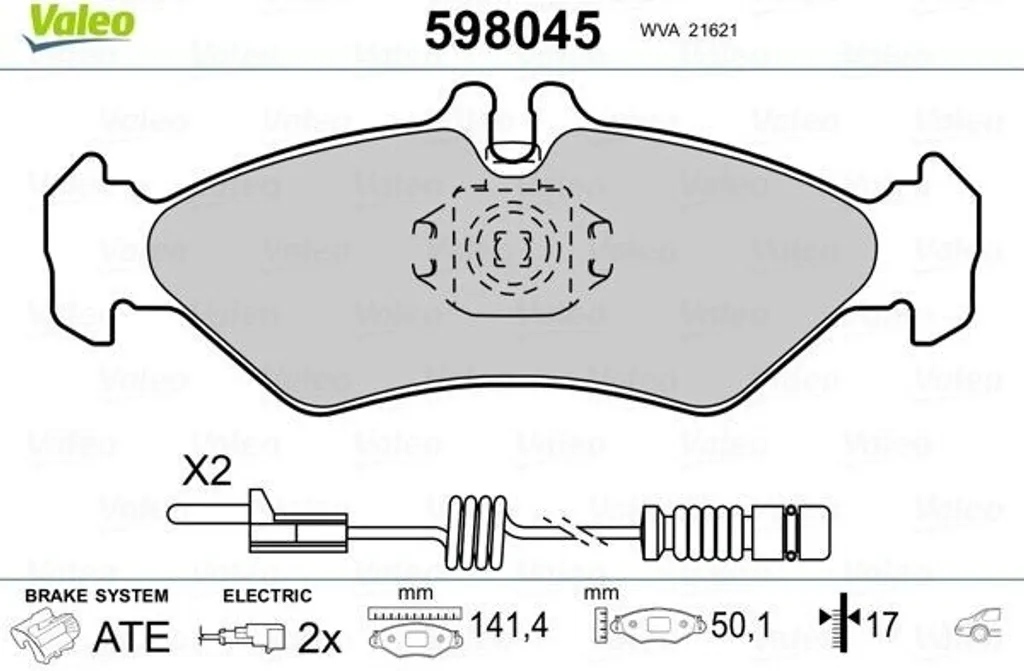 Plaquettes de frein VALEO 598045 haute endurance pour Sprinter W901