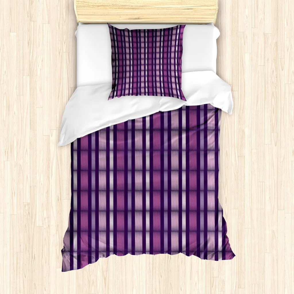 Set Letto Singolo ABAKUHAUS Astratto - Copripiumino Rosa Viola 135x200