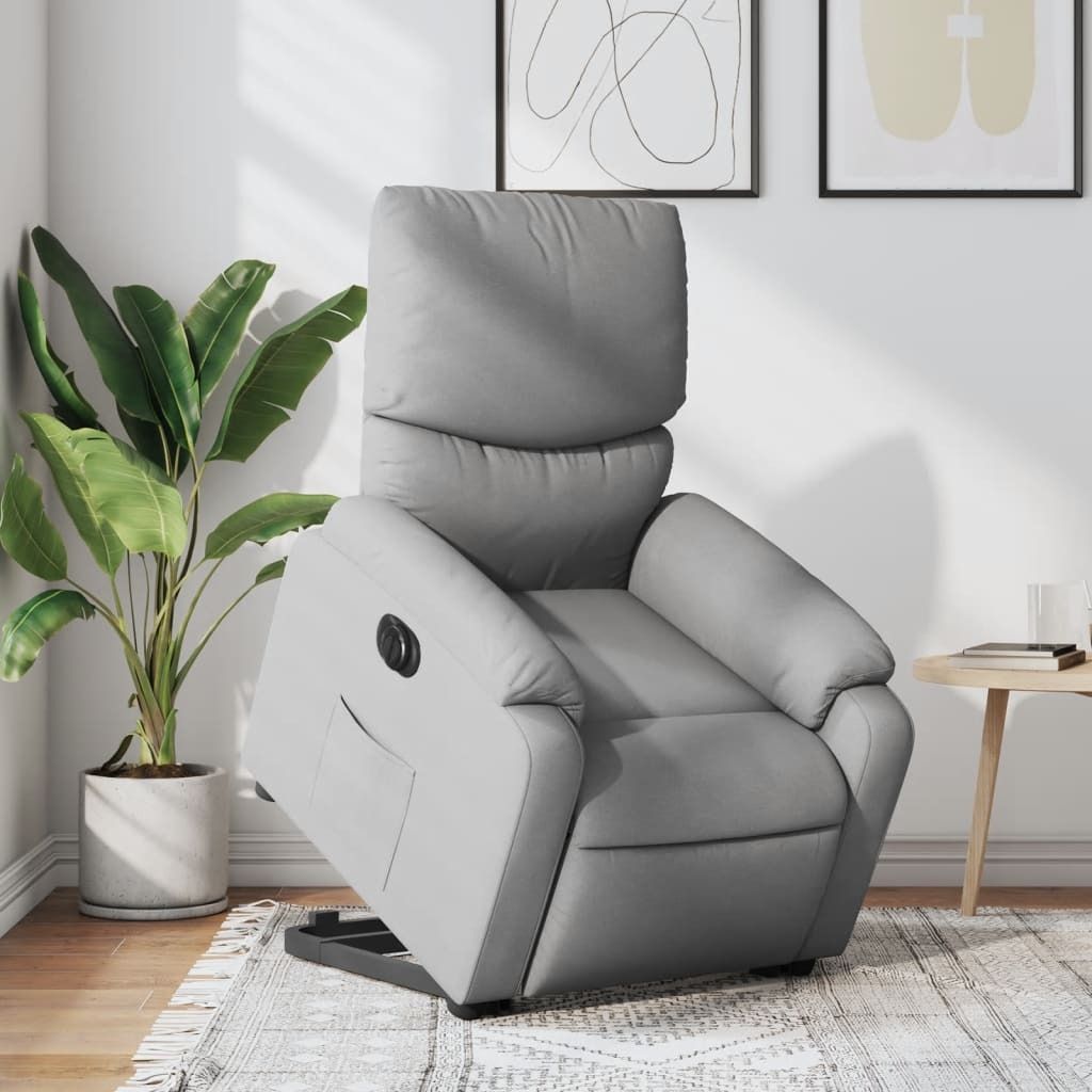 Cloris DesignMöbel Relaxsessel mit Aufstehhilfe Elektrisch Hellgrau Stoff , Klassische Sessel 2024 Neu