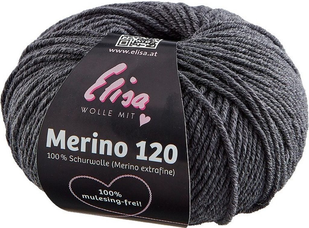 Elisa Merino 120, 50 g/120 m, Merinogarn aus extrafeiner Wolle,mulesing-frei, ,100% Schurwolle(Merino extrafein) zum stricken häkeln 7258M