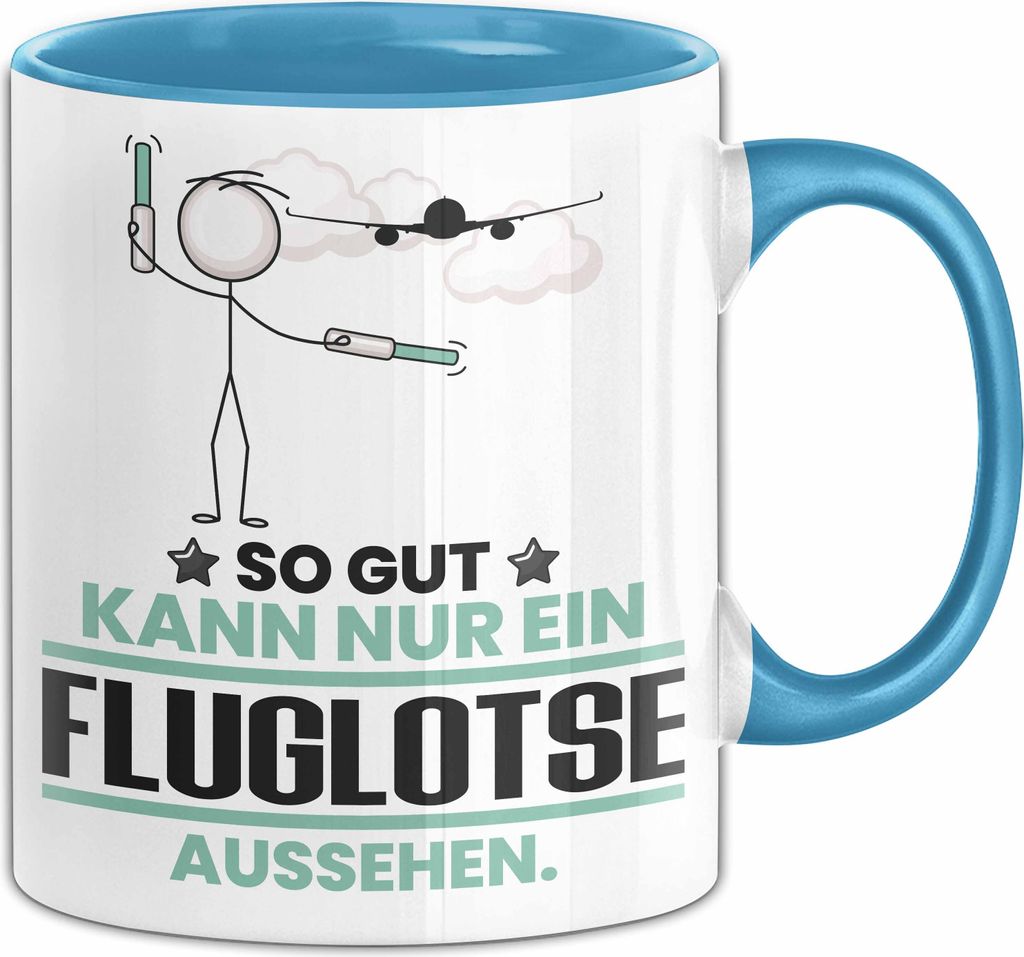 Fluglotse Geschenk Tasse So Gut Kann Nur Ein Fluglotse Aussehen Geschenkidee Kaffee-Becher (Blau)