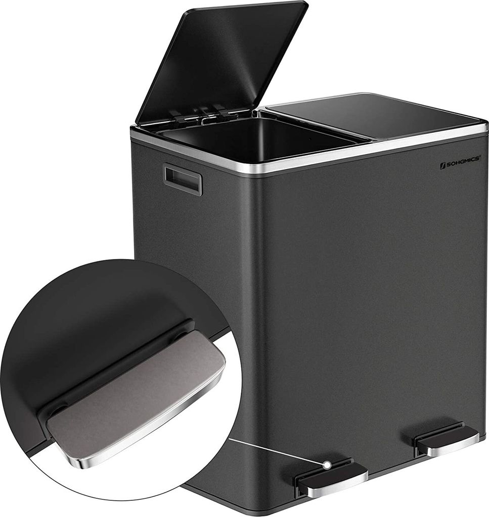 SONGMICS Mülleimer Mülltrennsystem, mit 2 Fächern, 2 x 30 Produktbild 15