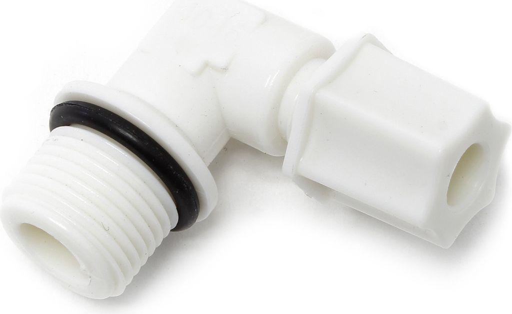 Naturewater 90° Jaco Fitting für Schlauch 6,35 mm (1/4") und mit 9,51 mm (1/8") AG, für Trinkwasser Ultrafiltration Mikrofilter Umkehrosmose (RO)