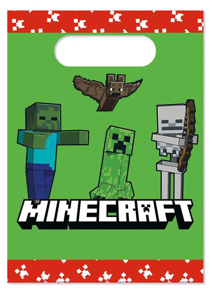 Minecraft-Papiertüten, 16 x 22 cm, 4 Stück Produktbild 