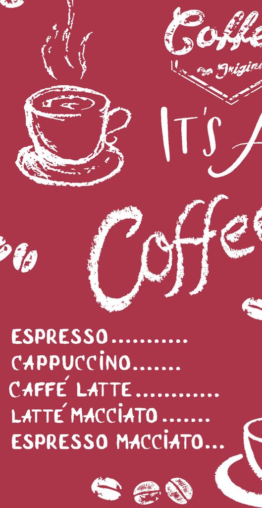 Airlaid Serviette Coffee Time in Bordeaux, 33 x 33 cm, 1/8- Falz, 50 Stück - Mank