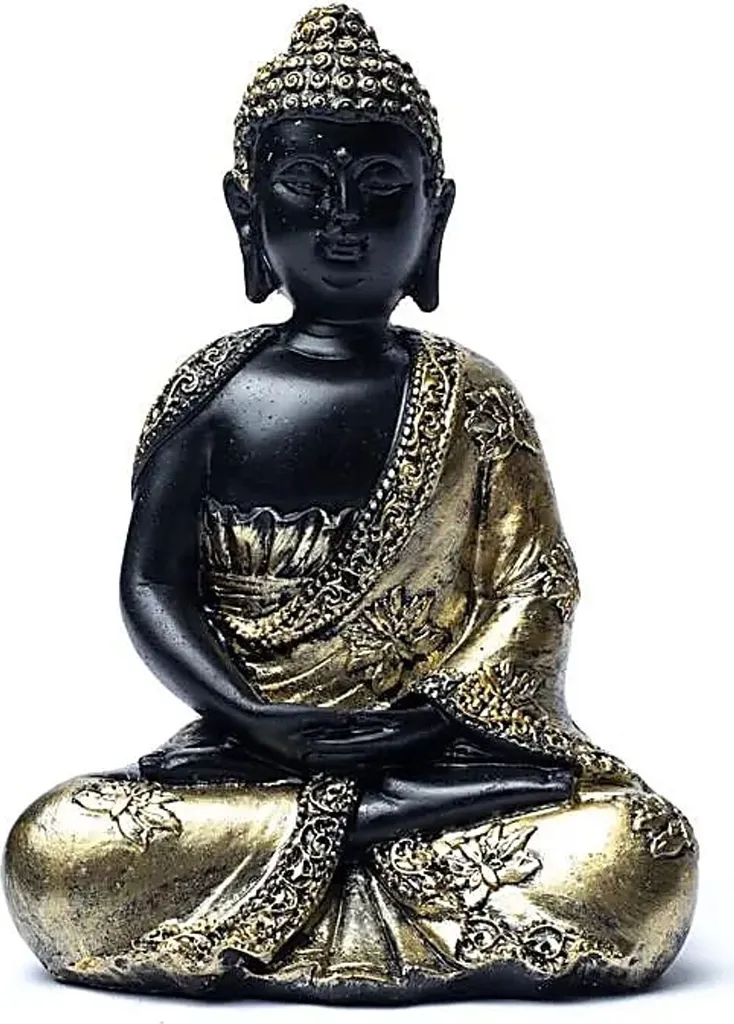 Statue Bouddha de méditation finition antique 15 cm - Objet de déco zen