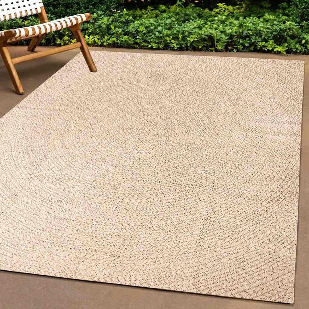 vidaXL Teppich ZIZUR Beige 200x290 cm Jute-Optik Indoor und Outdoor