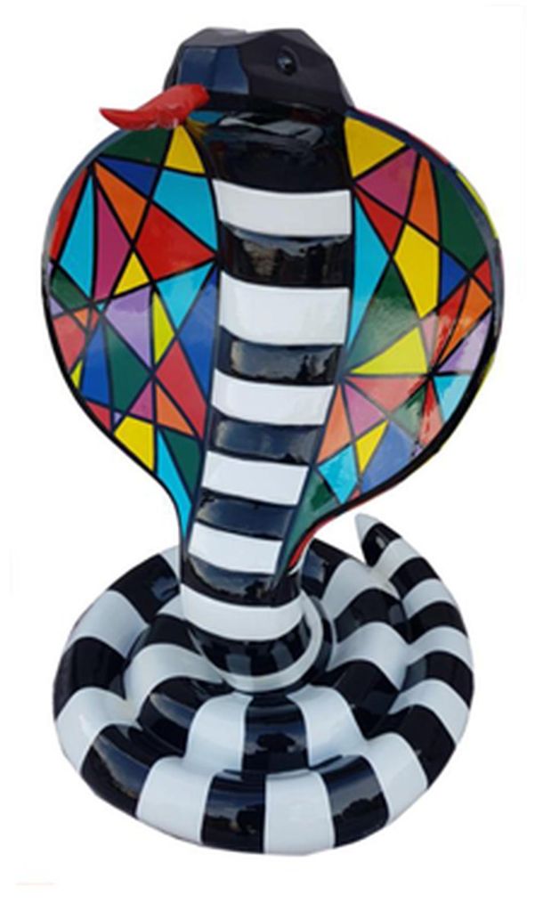 Design Dekoration Figur Kobra aus Kunststoff Garten Skulptur Statuen 90 cm Neu