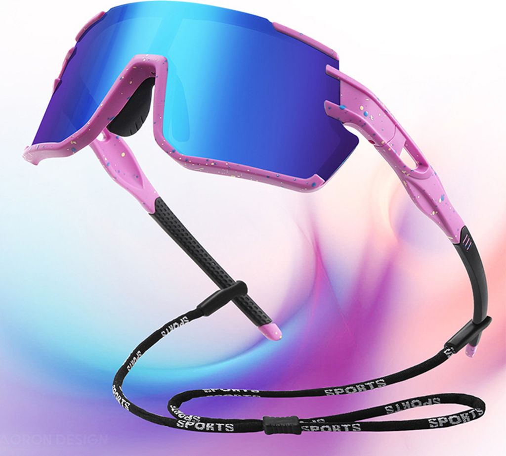 INF Sportliche Sonnenbrille - Sandweißer Rahmen Dunkelblau