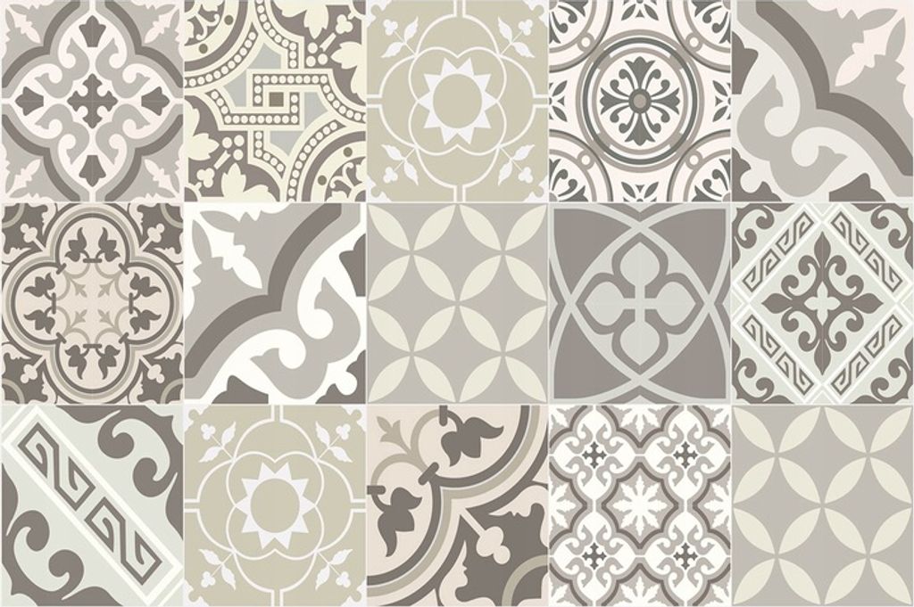 Vielseitiger Vinylteppich für Balkon oder Innenraum Beige Mosaik 150x225cm