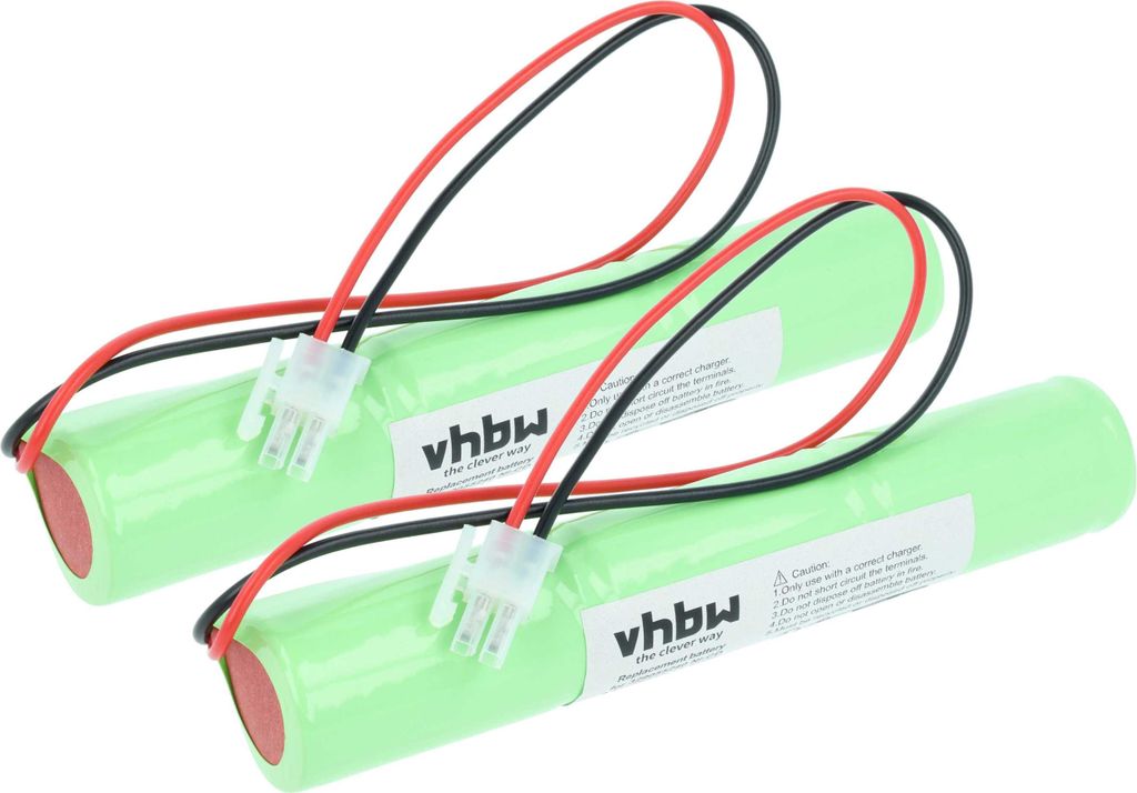 vhbw 2x Akku Ersatz für BAES 329055240 für Fluchtweg, Notfallbeleuchtung (2500 mAh, 3,6 V, NiCd)