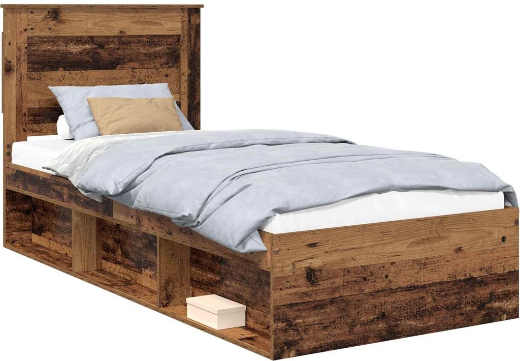 vidaXL Bettrahmen Altholz 100 x 200 cm Massives Kiefernholz