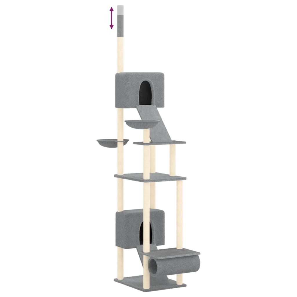 vidaXL Kratzbaum Deckenhoch Hellgrau 277-303 cm