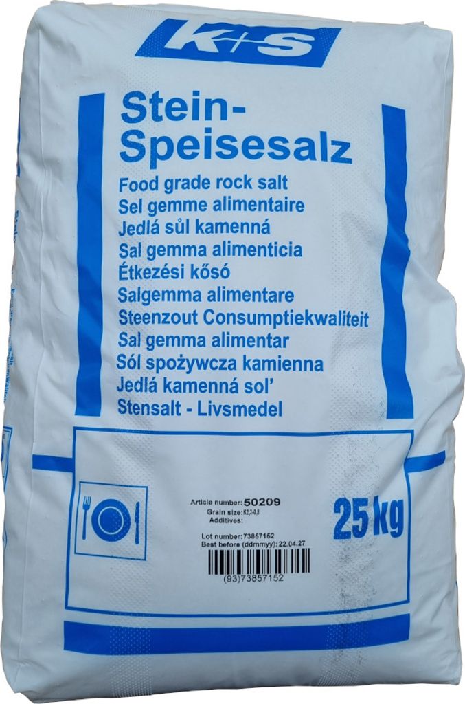 K+S Stein Speisesalz 2,3-0,8 25kg Kochsalz Gewürz