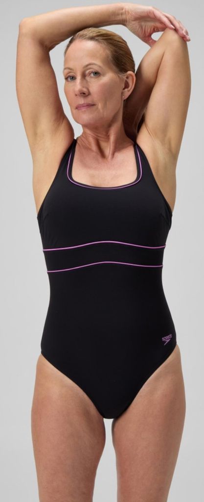 Speedo Swimsuit 8-00306709951 in Black/Neon Violet color size 42