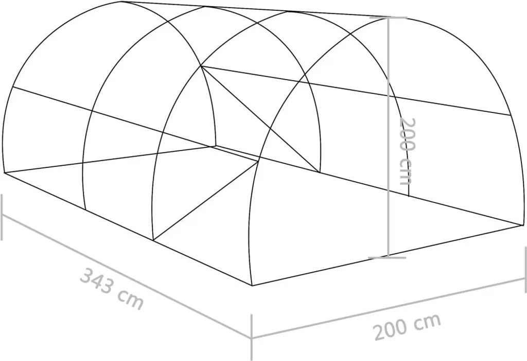 vidaXL Serra 6,86 m² 3,43Ã2Ã2 m - 12