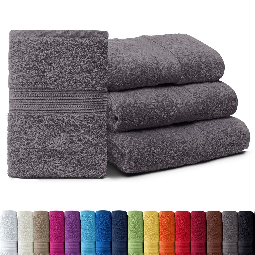 4er-Set ARIZONA Handtuch-Serie von AR Line – 100% Baumwolle, 500 g/m², 4er-Set Saunatücher XXL 100x200 cm, Anthrazit-Grau