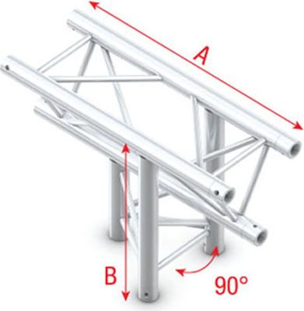 Milos Pro-30 Triangle P Truss - T-Cross up/down 3-way - 74 cm ATB37 - 90° corner