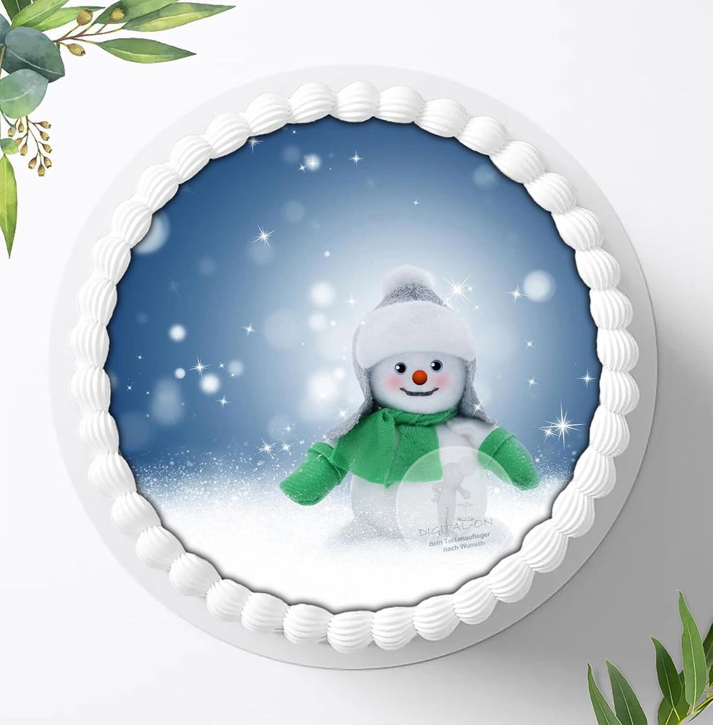 Für die Geburtstags Torte ein Tortenaufleger, Zuckerbild mit dem Motiv: Weihnachten, Essbares Foto für Torten, Fondant, Ø 20cm, 0007w