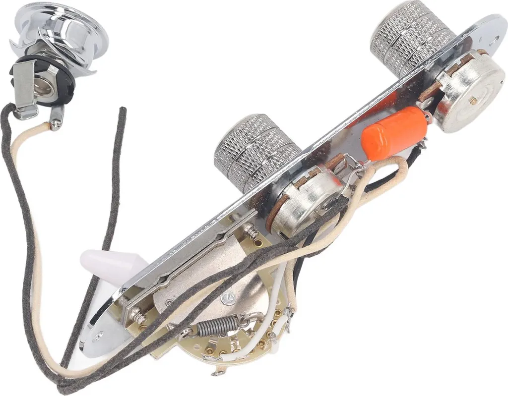Plaque de Commande Pré-câblée pour Guitare Électrique avec Boutons Silver