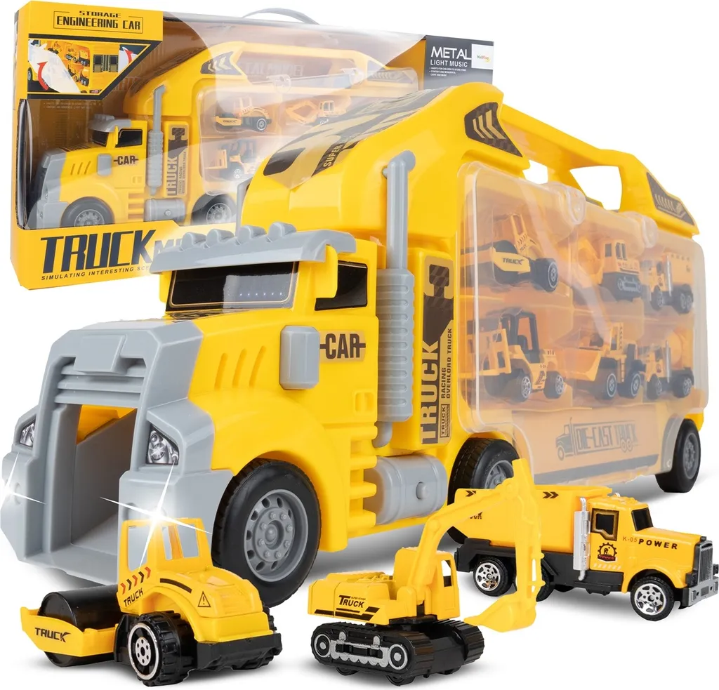 Mallette Camion XL avec Toboggan : Jouet de Chantier pour Enfant 3+