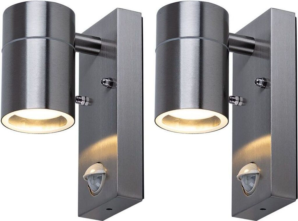 2er Set RGB LED Wandleuchte, Bewegungsmelder, H 16,3 cm Produktbild 