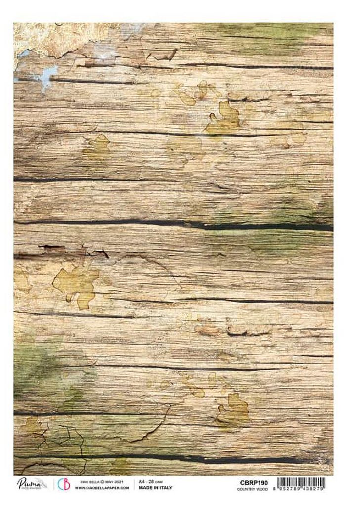 Motiv-Strohseide "Country Wood", ca. 30 x 21,5 cm Produktbild 