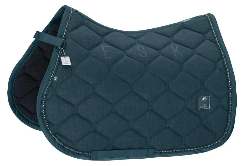 Tapis de Selle Dressage Poney CS Bouclé Crystal Bleu Ocean 480 PD
