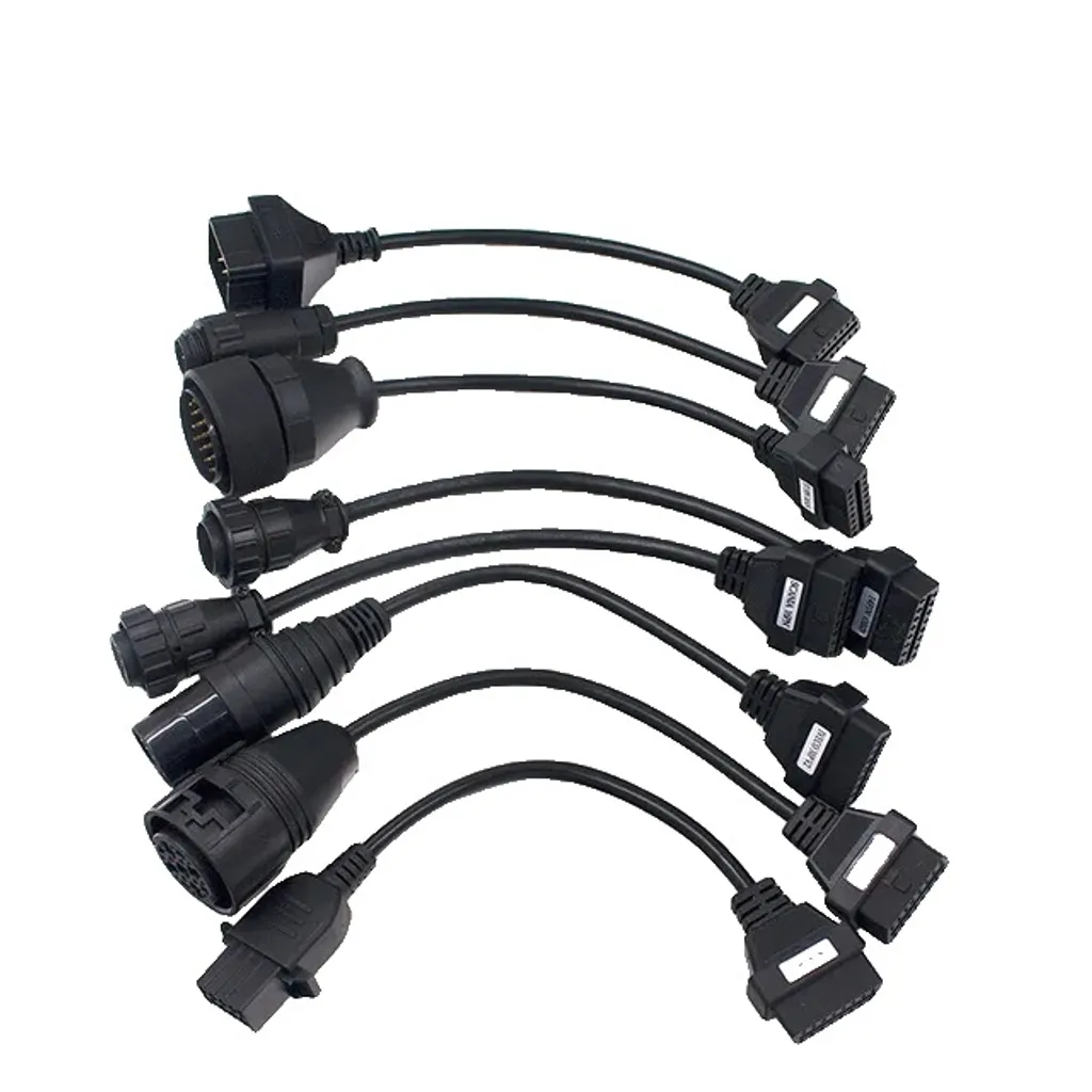 Câble de diagnostic camion et auto : jeu complet 8 pièces OBDII robuste