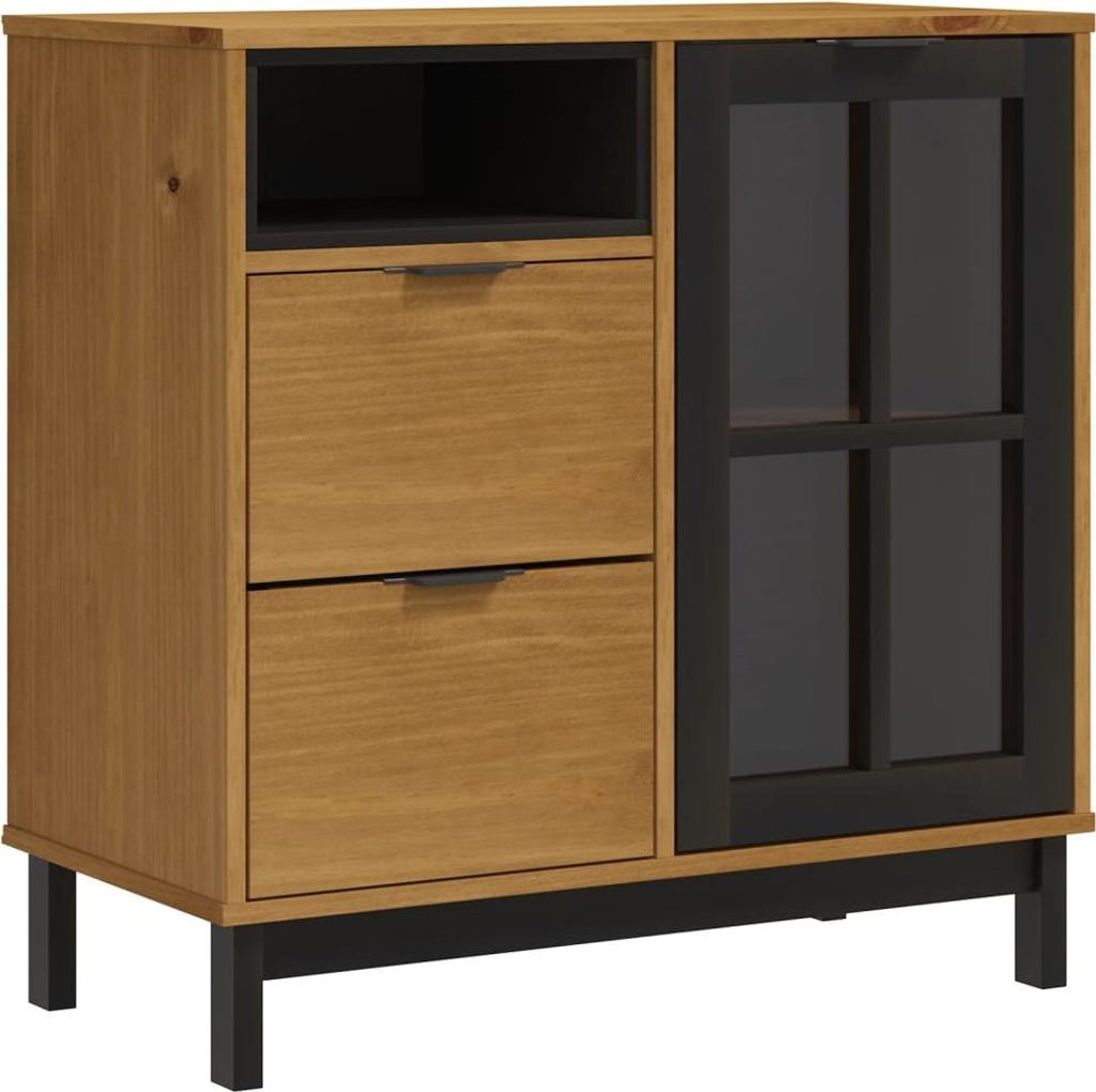 vidaXL Příborník s prosklenými dveřmi FLAM 80x40x80 cm z Obrázek produktu 