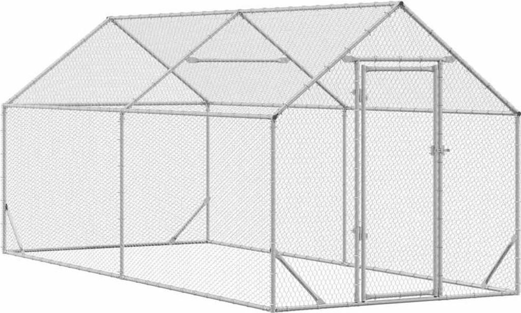 vidaXL Klietka pre kurčatá strieborná 400 x 170 x 177 cm Obrázok produktu 