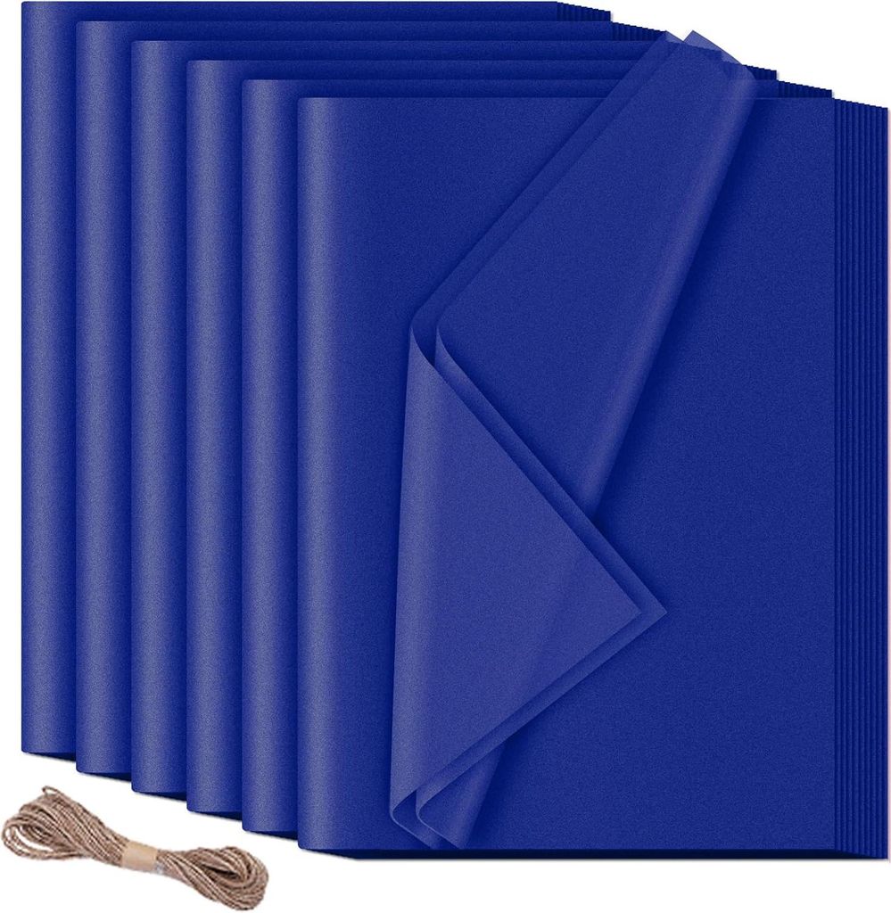 Allecto Premium - 60 Bögen Seidenpapier Geschenkpapier Blau 50 x 70 cm - Geschenkverpackung Handwerk Geburtstag