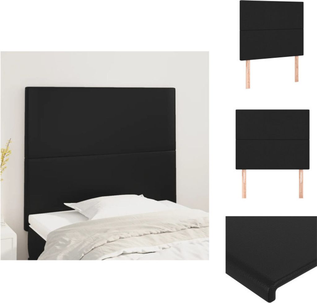 vidaXL Kopfteile 2 Stk. Schwarz 90x5x78/88 cm Kunstleder - Kopf- & Fußenden