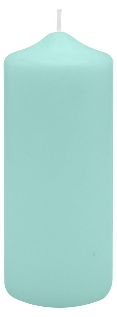 Spitzkopf Stumpen Kerzen Türkis 15 x Ø 9 cm, 6 Stück