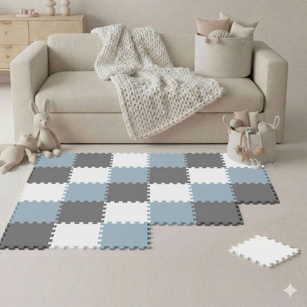 27 Teile Spielmatte Baby Puzzlematte 30x30 Krabbelmatte Bodenmatte Kinderzimmer