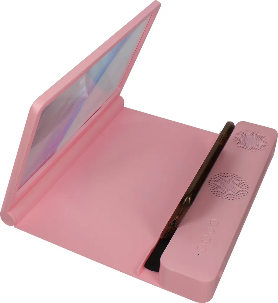 Agrandisseur d'écran smartphone Avizar rose avec haut-parleur Bluetooth