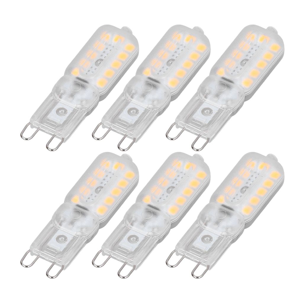 6 ampoules LED G9, 5 W, diffuseur transparent, 22 LED, Image du produit 