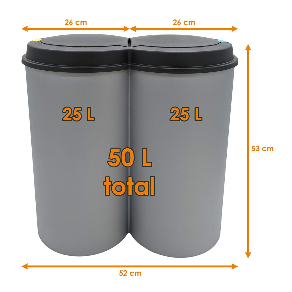 Abfalleimer 2x25 Liter Duo Bin