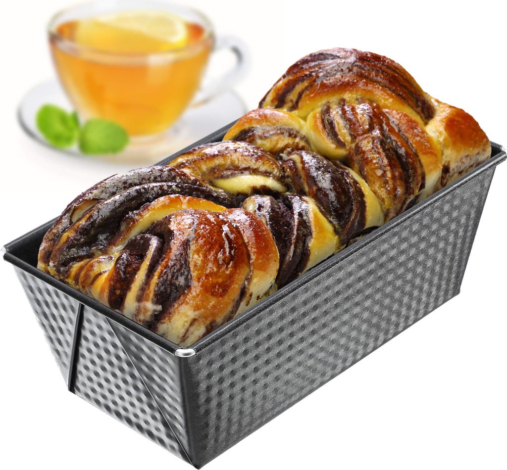 KADAX Rechteckige Brotbackform "Ellos", Kuchenform mit Antihaftschicht, Backform, Schwarz, 31 cm