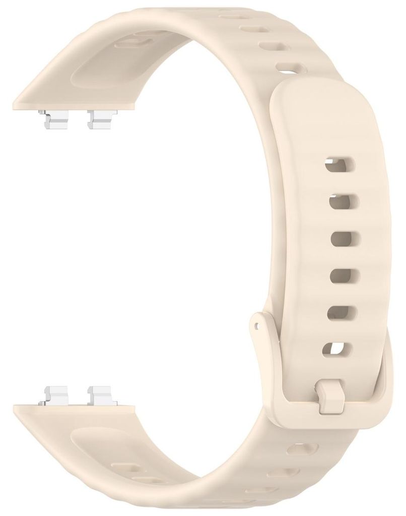 INF Silikon Wellenarmband mit Metallschließe für Huawei Band 11 verstellbar Beige